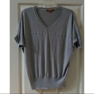 Ellen Tracy Silver Dohlman V-Neck Top Size L